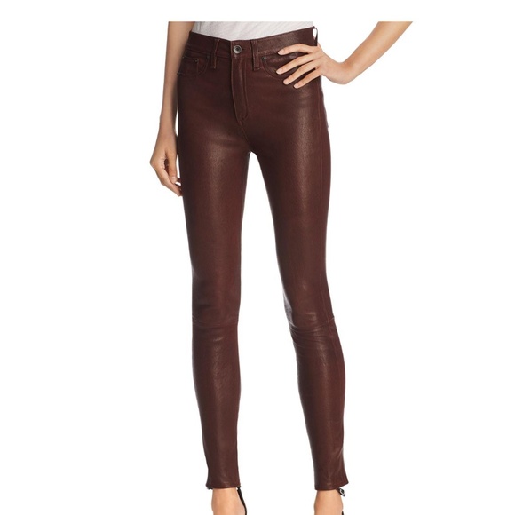 Rag & Bone  Leather Low-Rise Pants Size: XS | US 24 - Picture 6 of 16